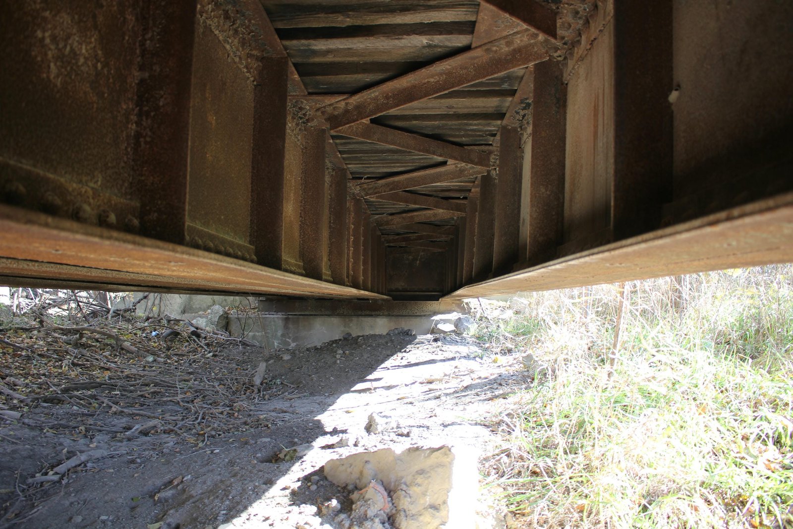 Inside girders